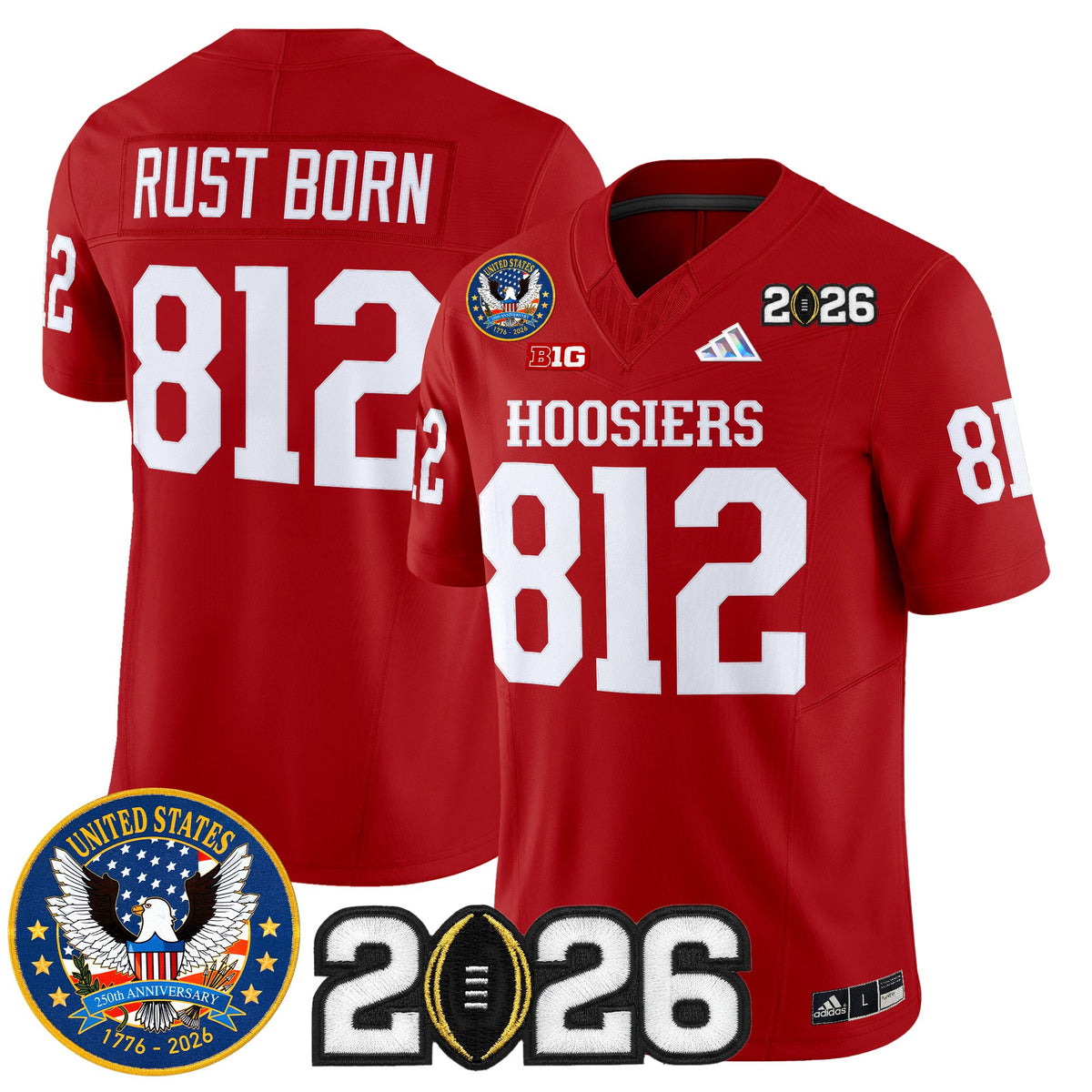 Men's Indiana Hoosiers "United States 250th Anniversary Patch" Vapor Limited Jersey - All Stitched
