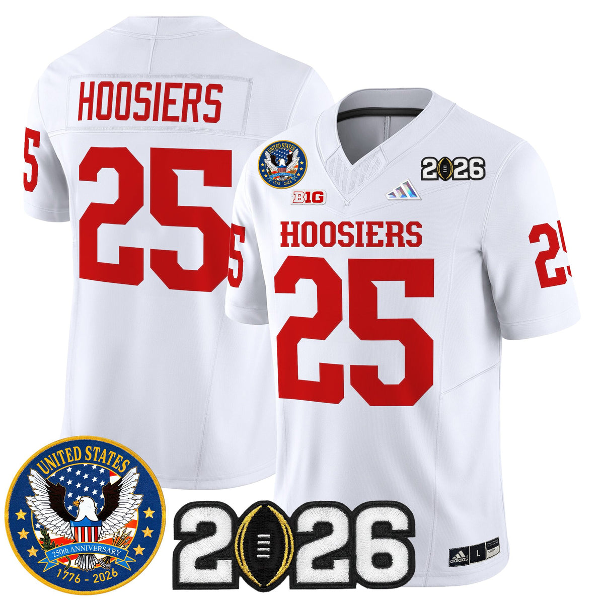 Men's Indiana Hoosiers "United States 250th Anniversary Patch" Vapor Limited Jersey - All Stitched