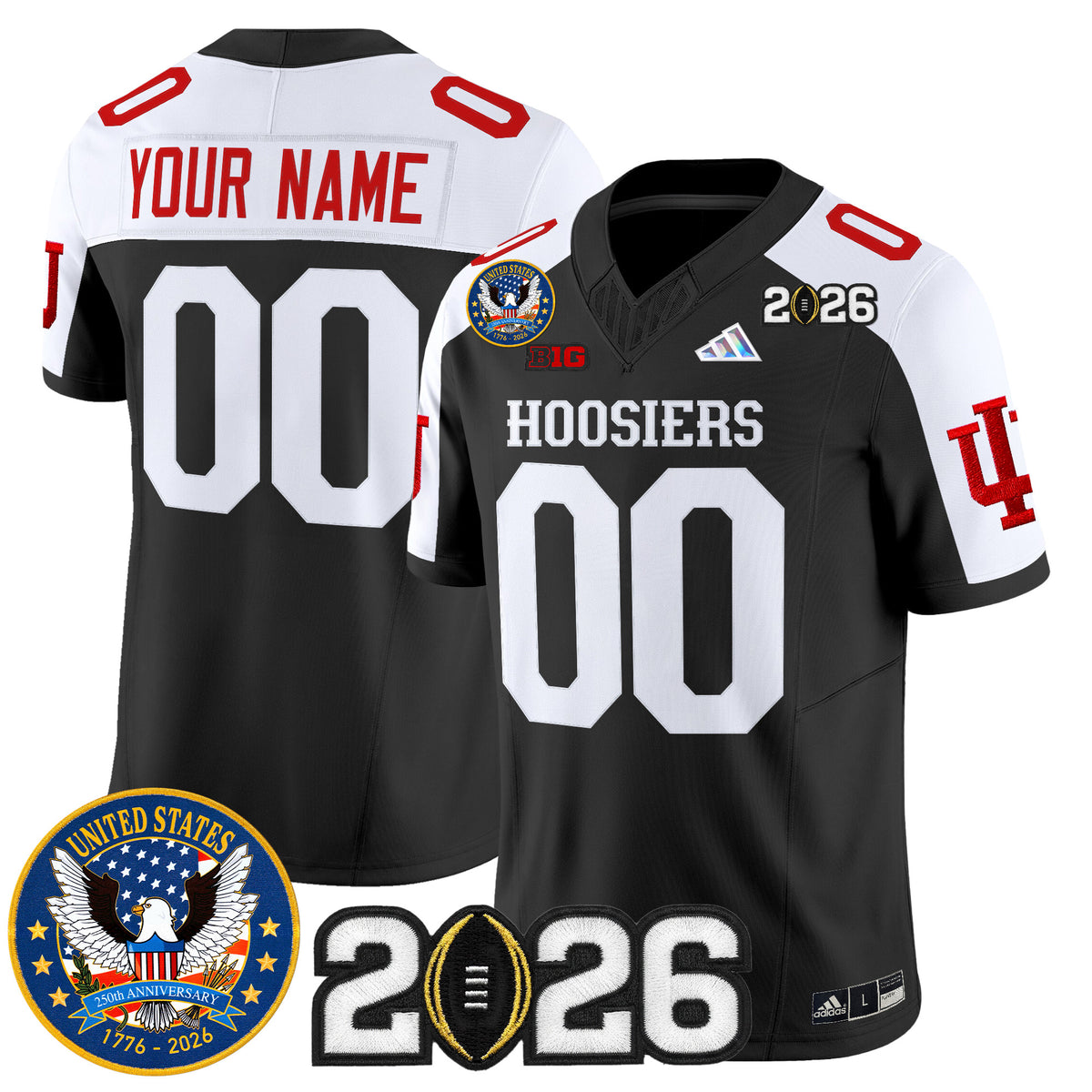 Indiana Hoosiers "United States 250th Anniversary Patch" Vapor Limited Custom Jersey - All Stitched