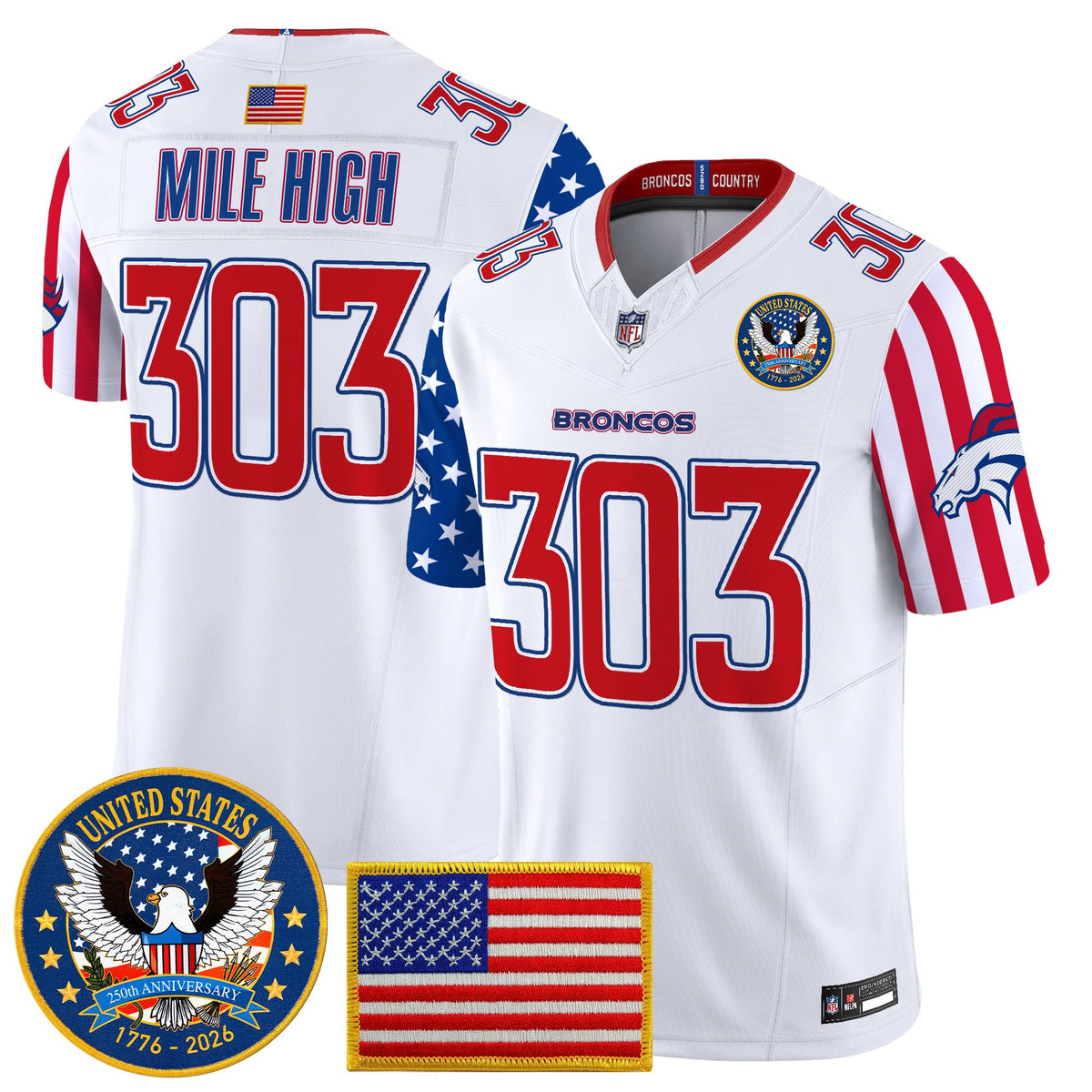 Men's Denver Broncos "America250 Edition" Vapor Limited Jersey V2 - All Stitched