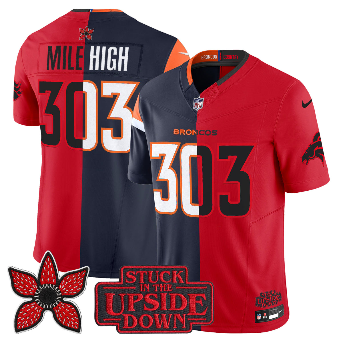 Men's Denver Broncos 'Upside Down Edition' Vapor Limited Jersey - All Stitched