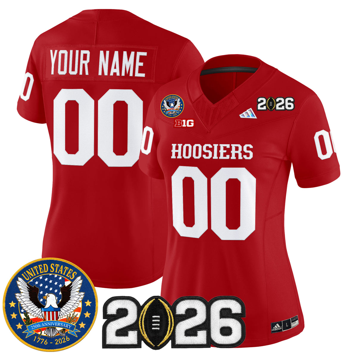 Indiana Hoosiers "United States 250th Anniversary Patch" Vapor Limited Custom Jersey - All Stitched