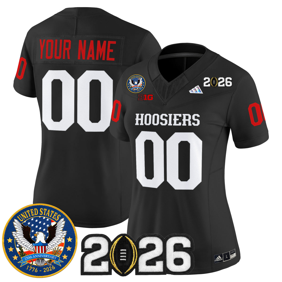 Indiana Hoosiers "United States 250th Anniversary Patch" Vapor Limited Custom Jersey - All Stitched