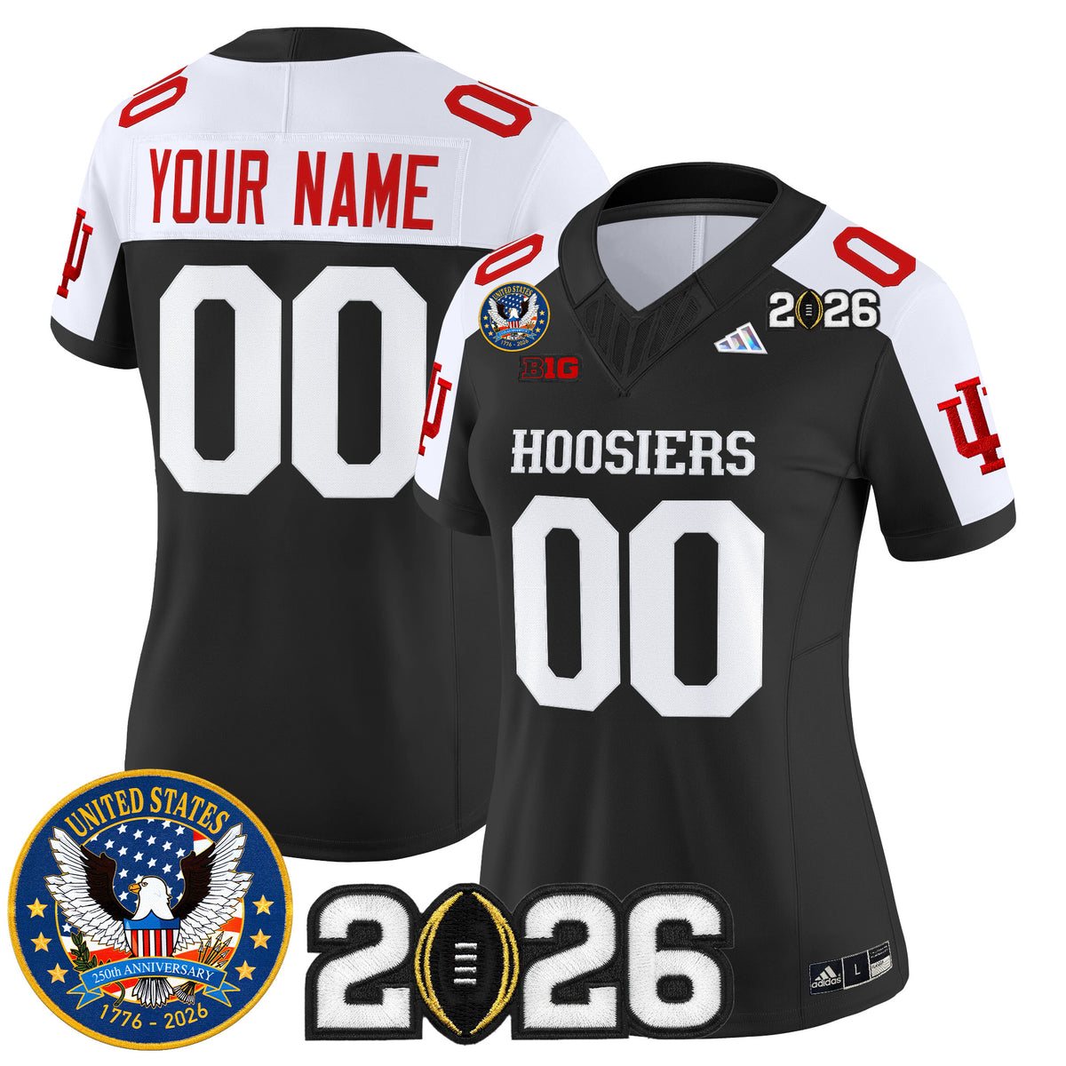 Indiana Hoosiers "United States 250th Anniversary Patch" Vapor Limited Custom Jersey - All Stitched