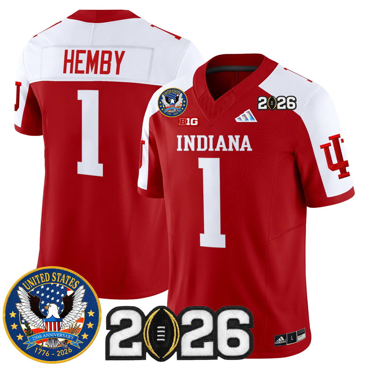 Men's Indiana Hoosiers "United States 250th Anniversary Patch" Vapor Limited Jersey V2 - All Stitched