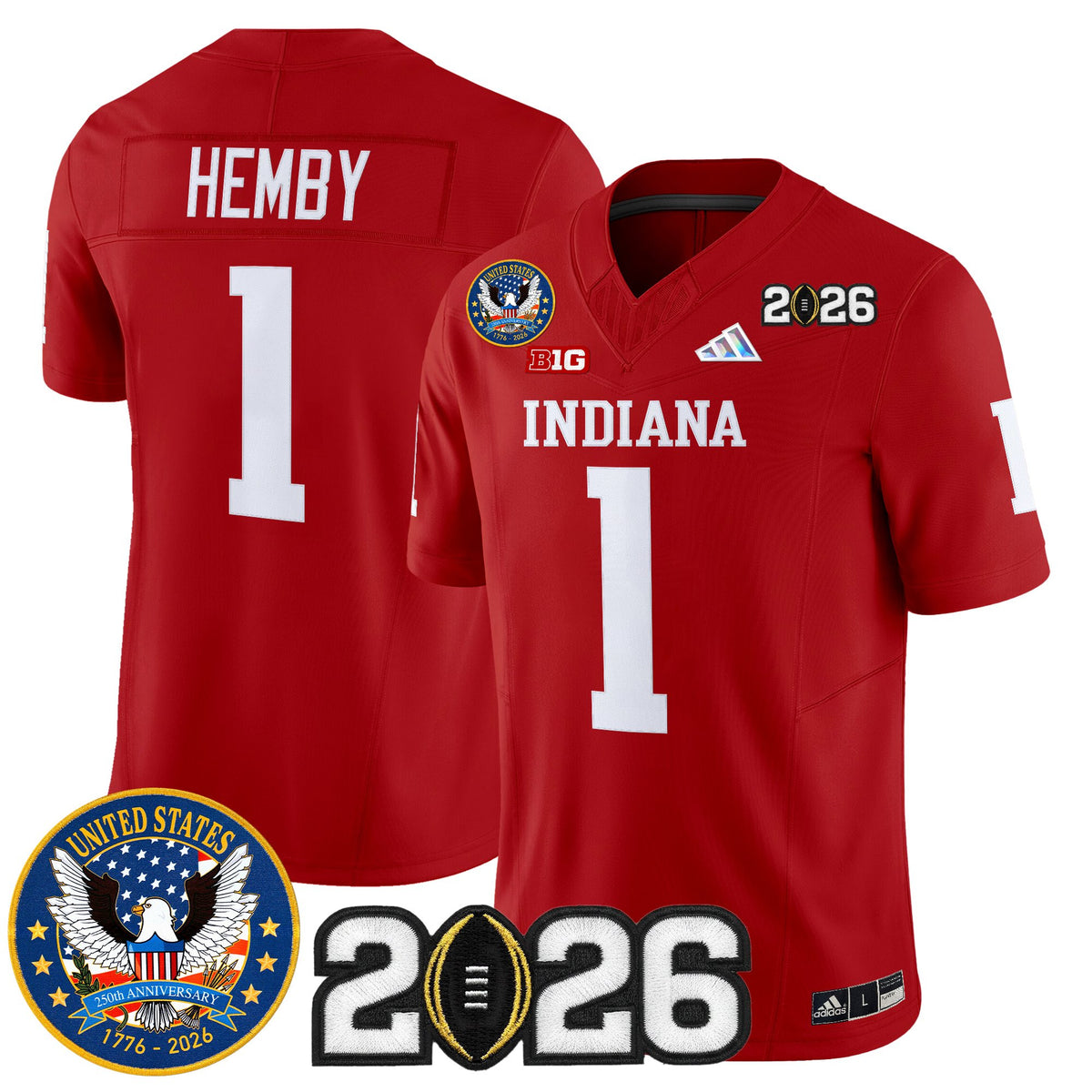 Men's Indiana Hoosiers "United States 250th Anniversary Patch" Vapor Limited Jersey V2 - All Stitched