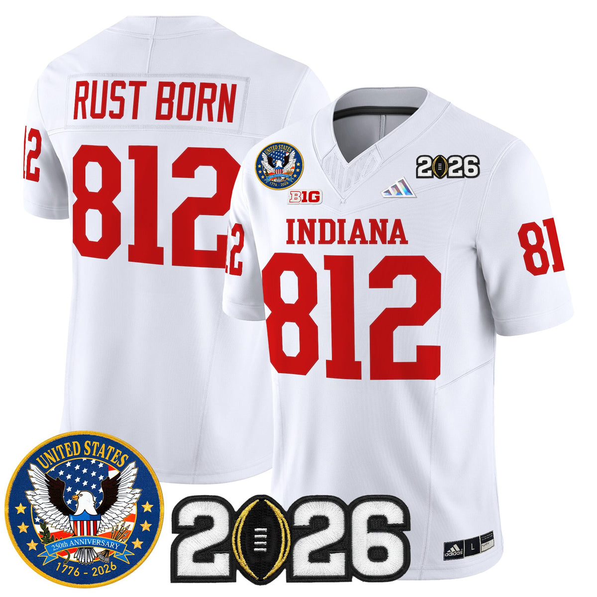 Men's Indiana Hoosiers "United States 250th Anniversary Patch" Vapor Limited Jersey V2 - All Stitched