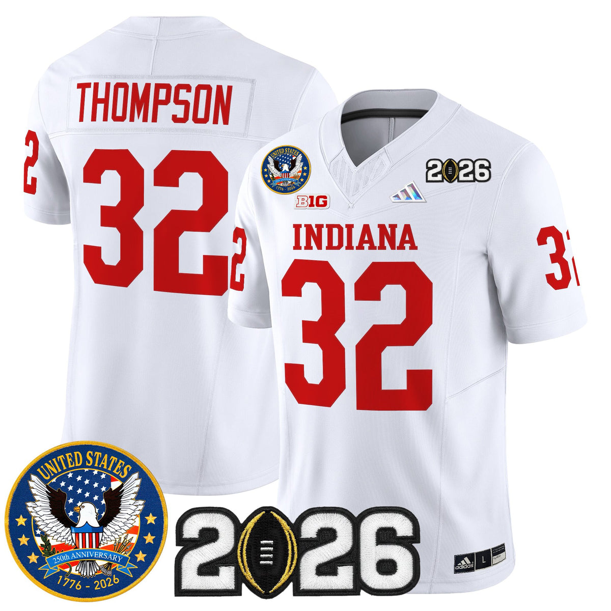 Men's Indiana Hoosiers "United States 250th Anniversary Patch" Vapor Limited Jersey V2 - All Stitched