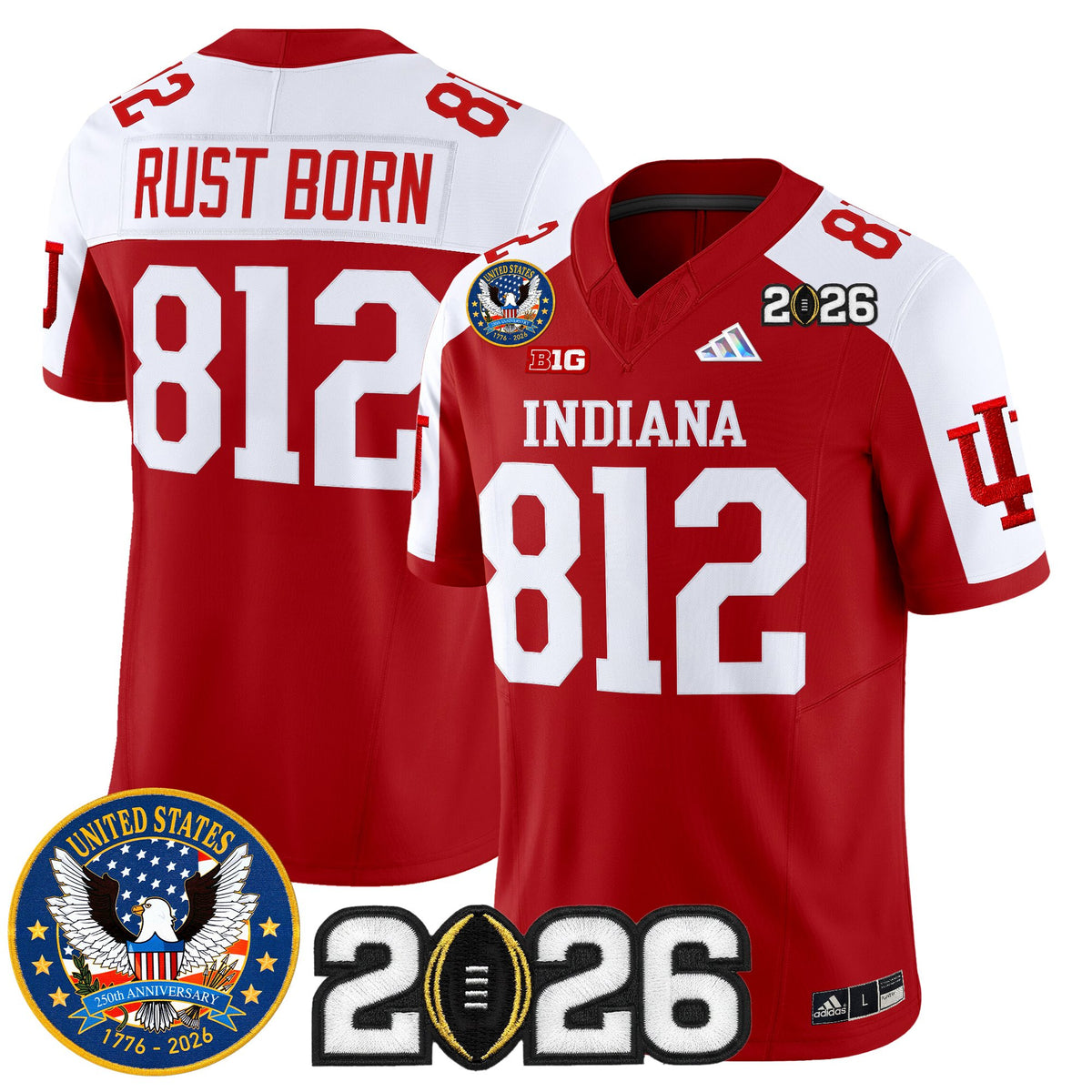 Men's Indiana Hoosiers "United States 250th Anniversary Patch" Vapor Limited Jersey V2 - All Stitched