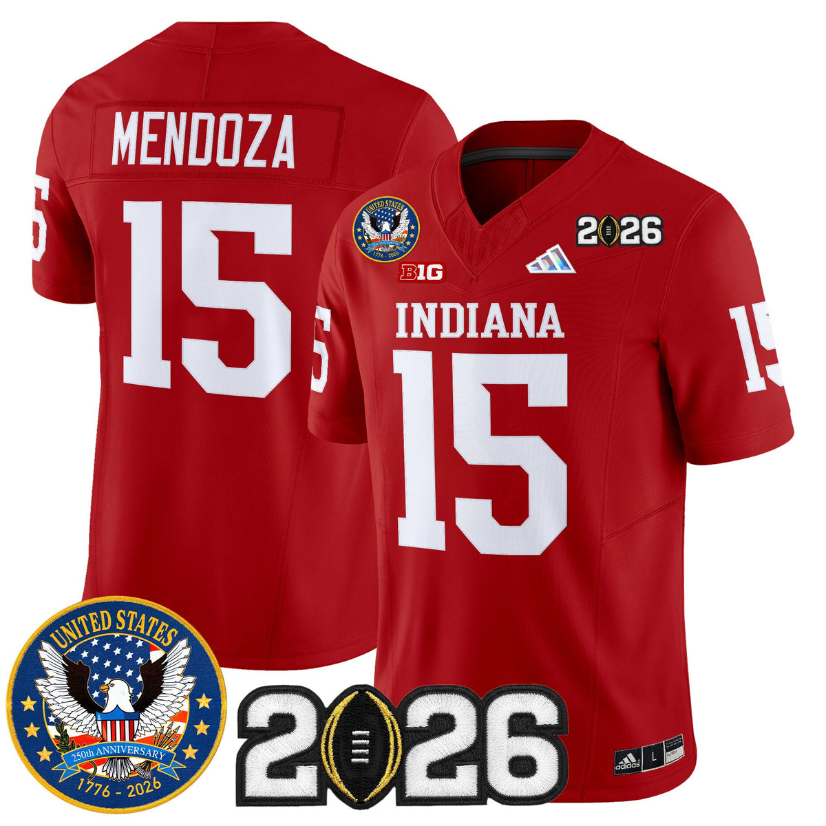 Men's Indiana Hoosiers "United States 250th Anniversary Patch" Vapor Limited Jersey V2 - All Stitched