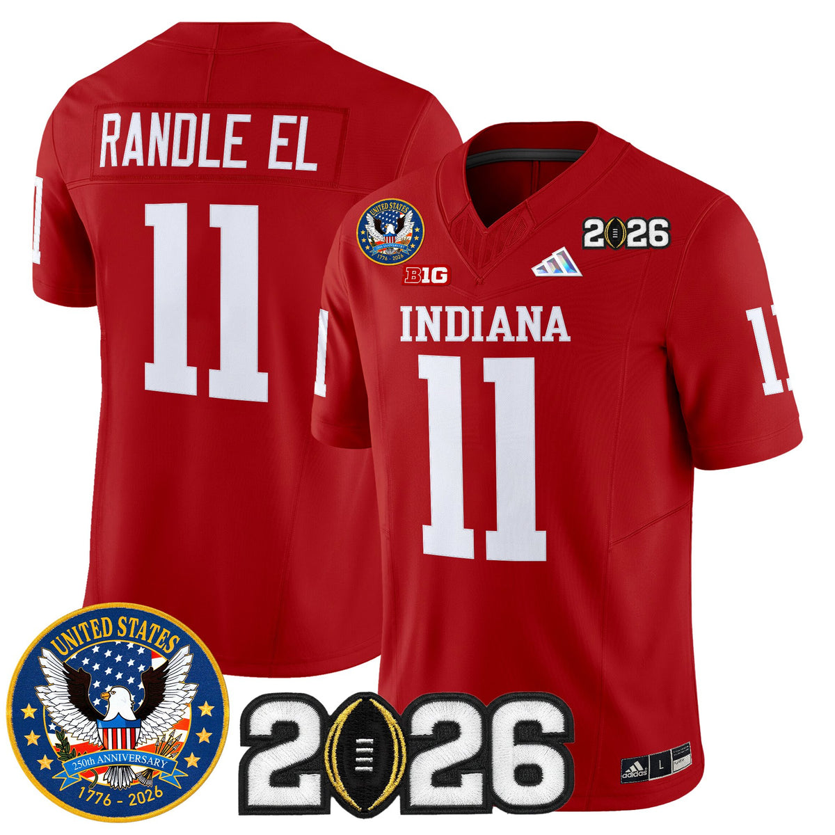 Men's Indiana Hoosiers "United States 250th Anniversary Patch" Vapor Limited Jersey V2 - All Stitched