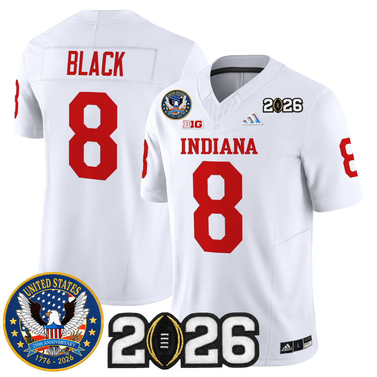 Men's Indiana Hoosiers "United States 250th Anniversary Patch" Vapor Limited Jersey V2 - All Stitched
