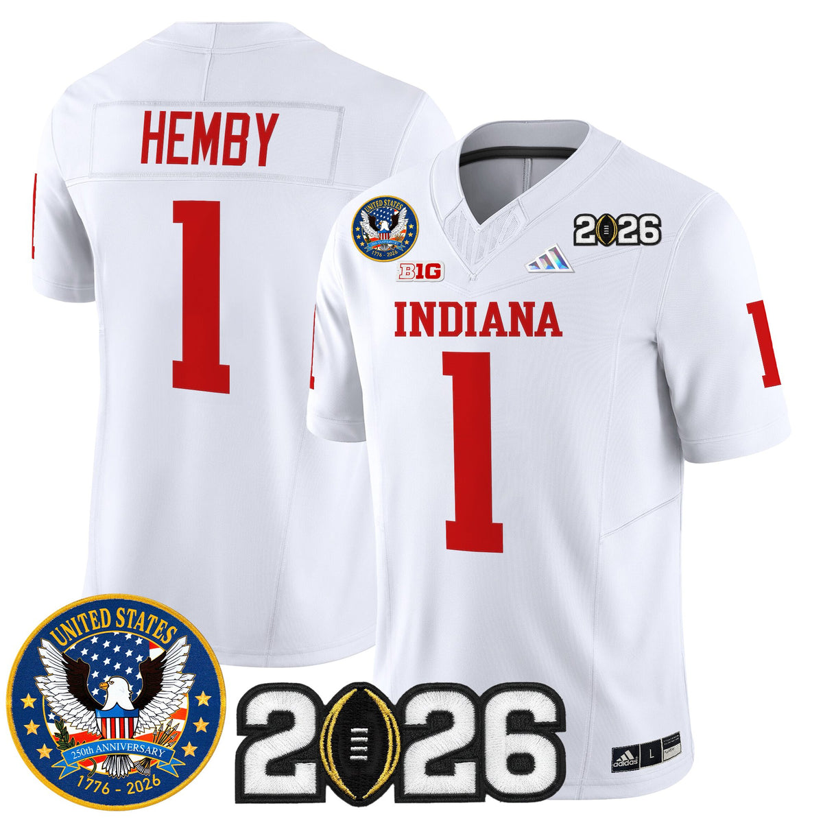 Men's Indiana Hoosiers "United States 250th Anniversary Patch" Vapor Limited Jersey V2 - All Stitched