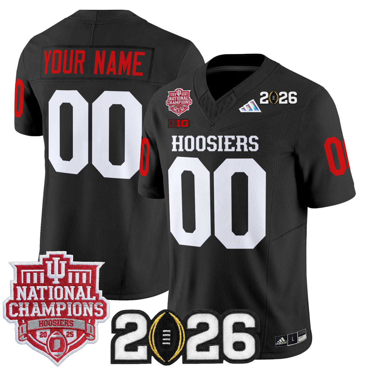 Indiana Hoosiers 2025 National Champions & 2026 CFP Final Patch Vapor Limited Custom Jersey - All Stitched