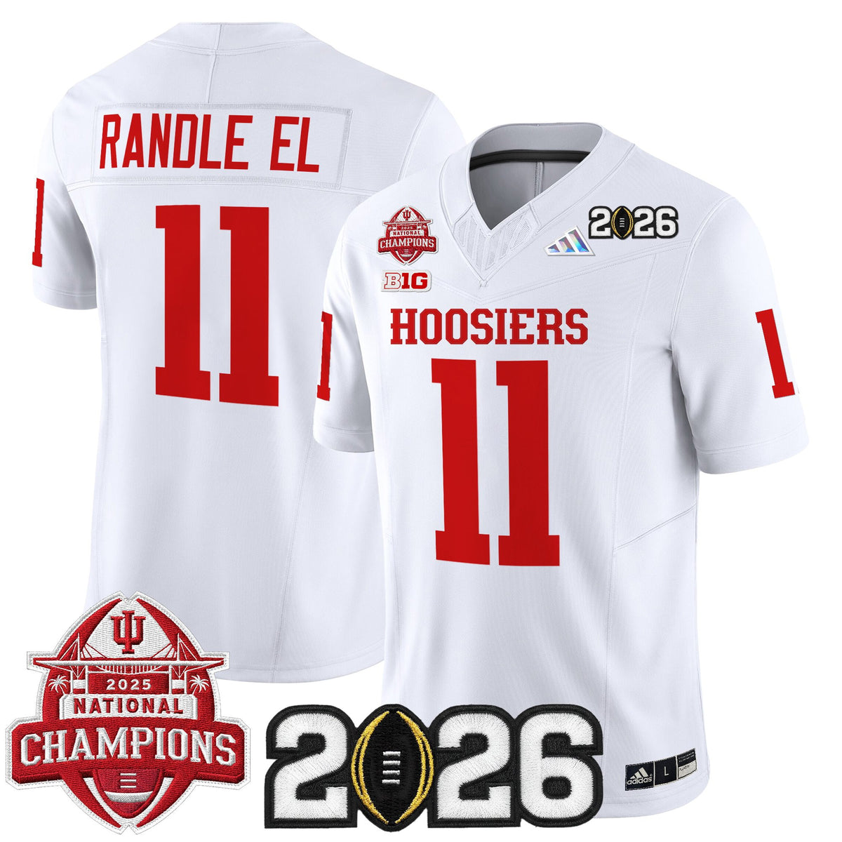 Men's Indiana Hoosiers 2025 National Champions & 2026 CFP Final Patch Vapor Limited Jersey V2 - All Stitched