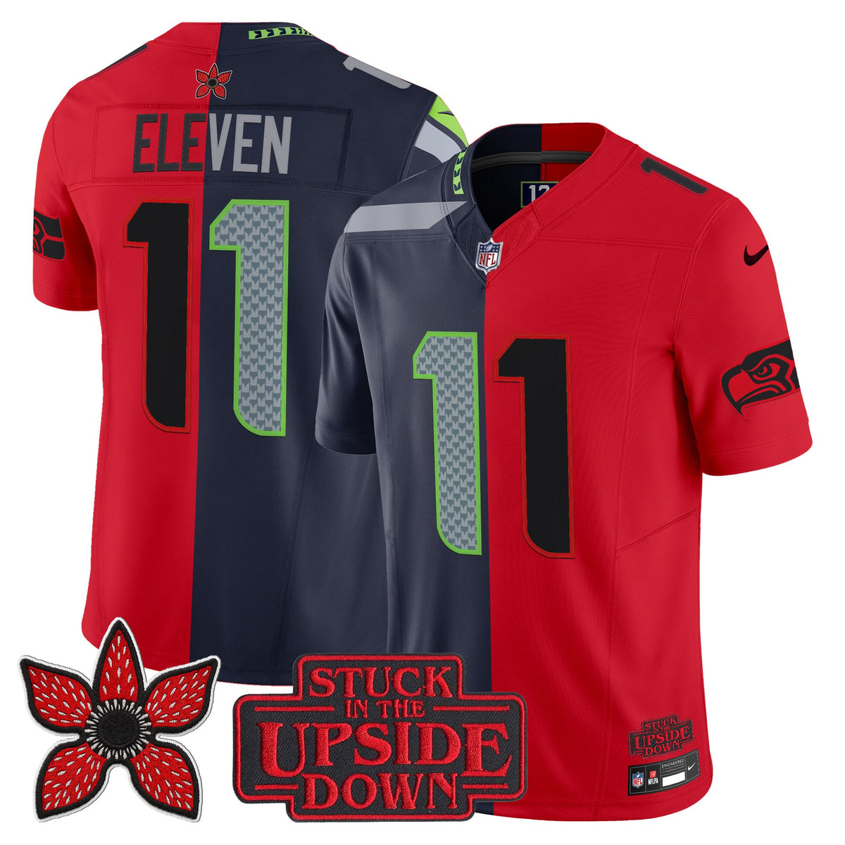 Men's Seattle Seahawks 'Upside Down Edition' Vapor Limited Jersey - All Stitched
