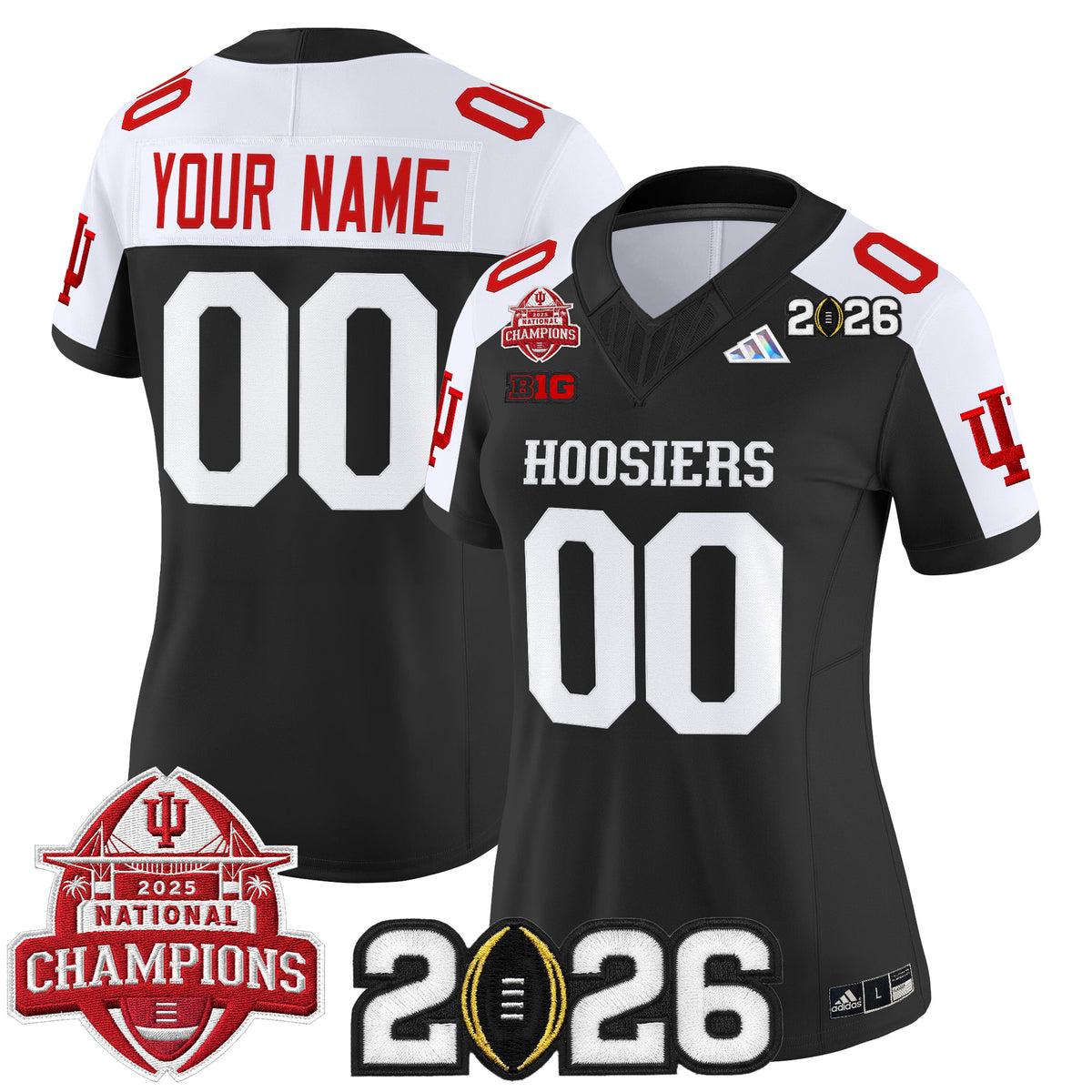 Indiana Hoosiers 2025 National Champions & 2026 CFP Final Patch Vapor Limited Custom Jersey V2 - All Stitched