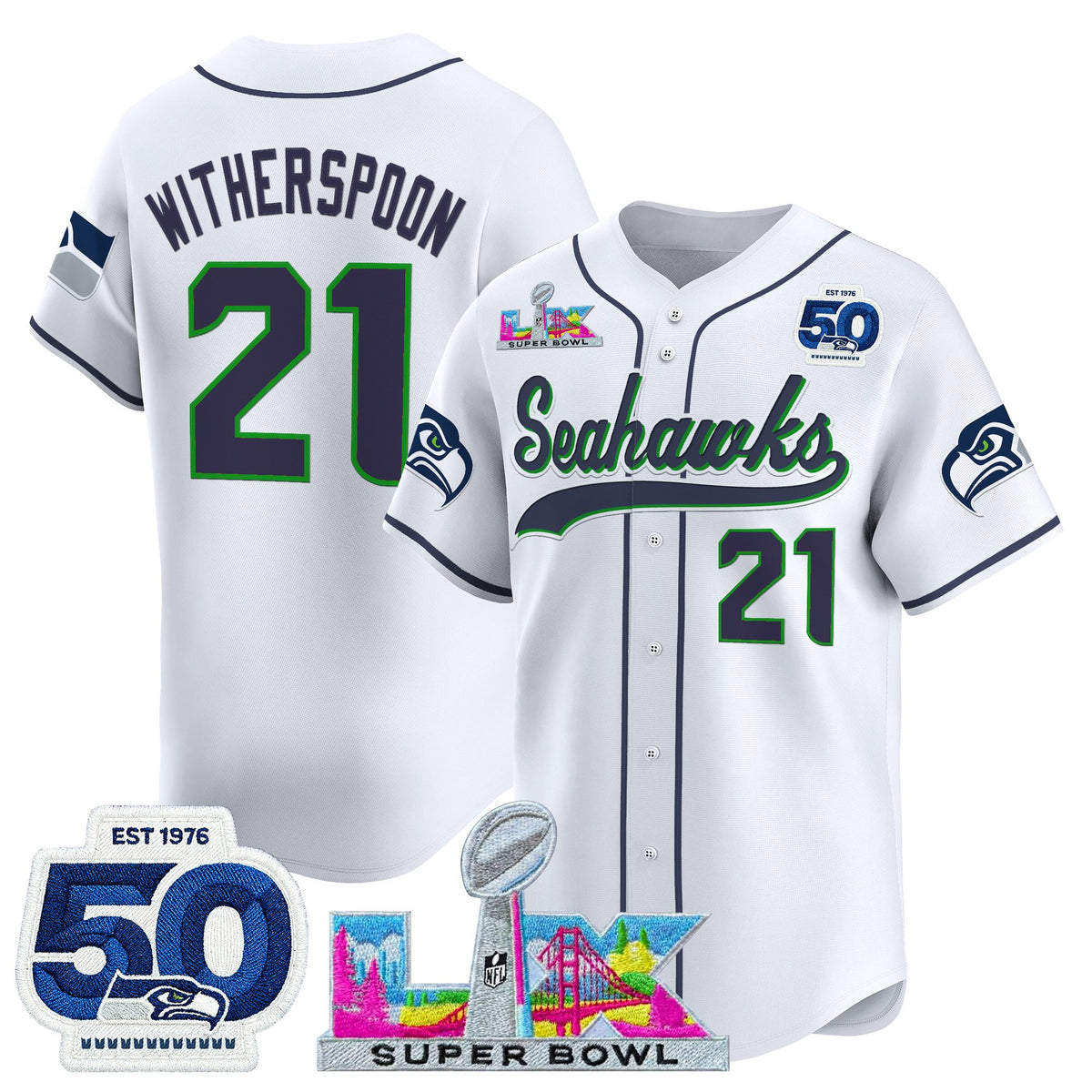 Men's Seattle Seahawks Super Bowl LX Vapor Baseball Jersey - All Stitched