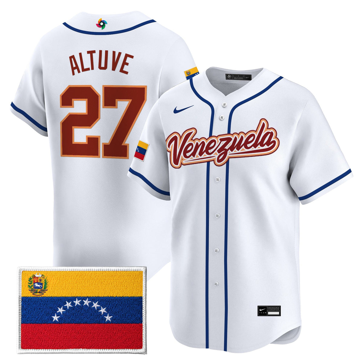 Men's Team Venezuela World Baseball Classic Vapor Premier Jersey - All Stitched