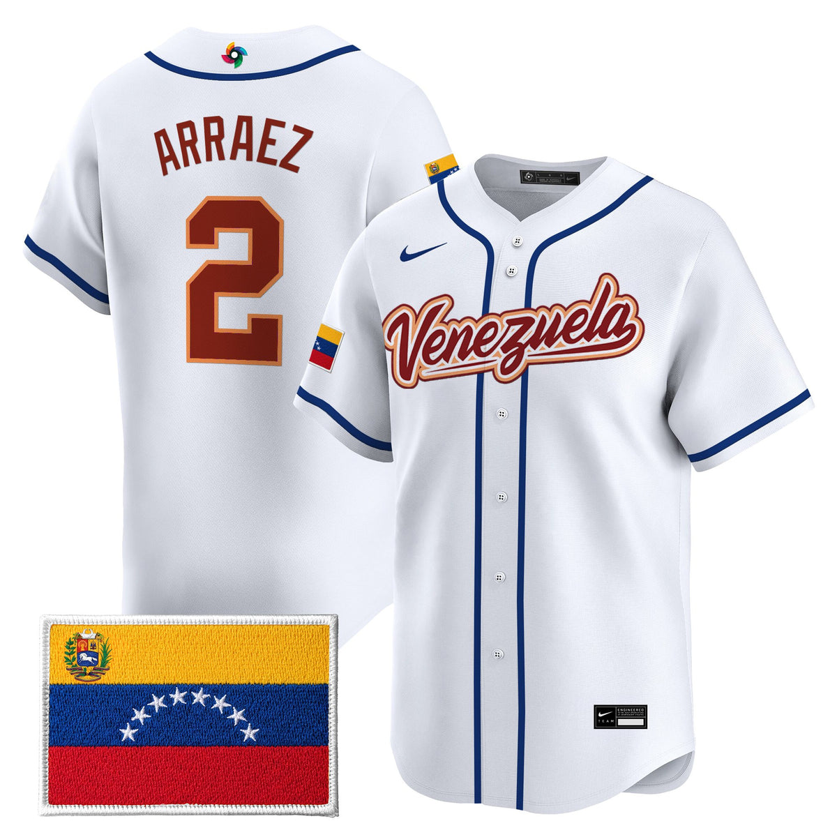 Men's Team Venezuela World Baseball Classic Vapor Premier Jersey - All Stitched