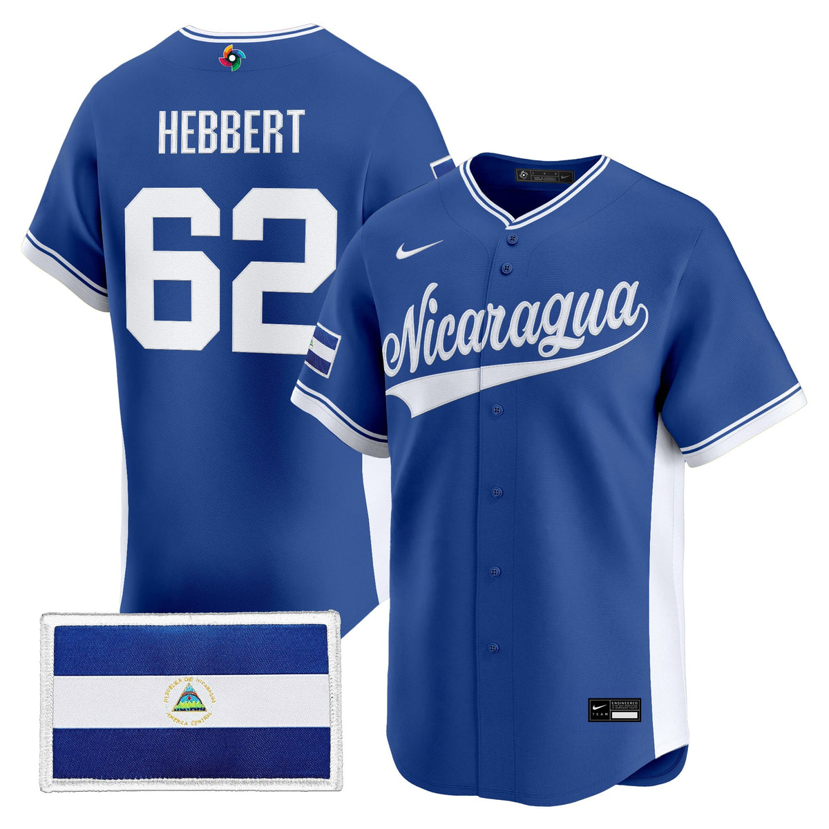 Men's Team Nicaragua 2026 World Baseball Classic Vapor Premier Jersey - All Stitched