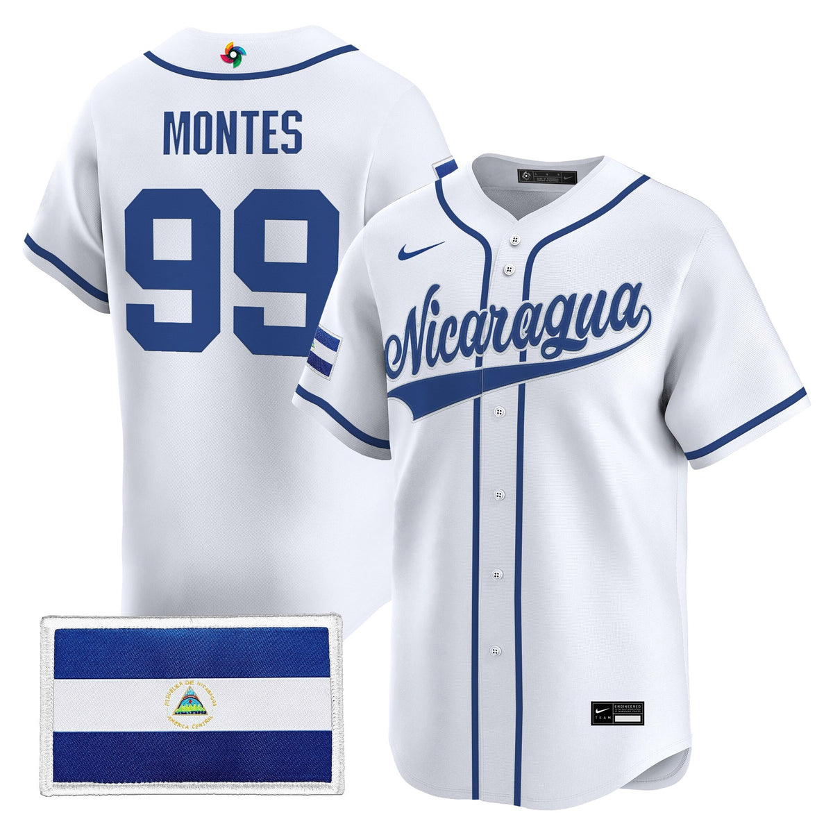 Men's Team Nicaragua 2026 World Baseball Classic Vapor Premier Jersey - All Stitched