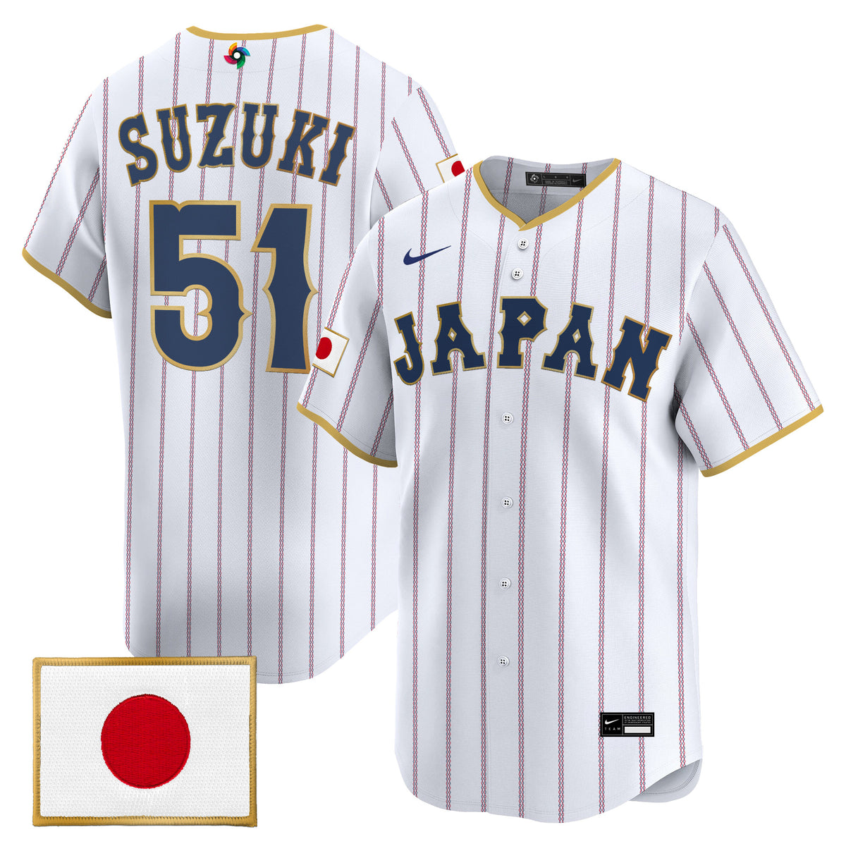 Men's Team Japan World Baseball Classic Vapor Premier Jersey - All Stitched