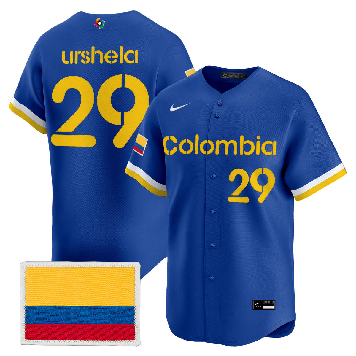Men's Team Colombia 2026 World Baseball Classic Vapor Premier Jersey - All Stitched