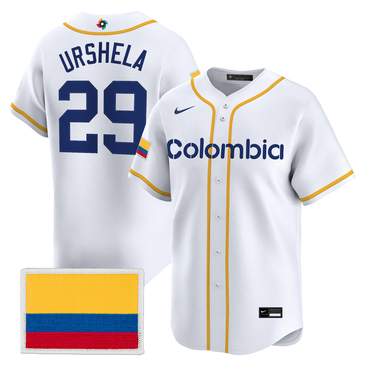 Men's Team Colombia 2026 World Baseball Classic Vapor Premier Jersey - All Stitched