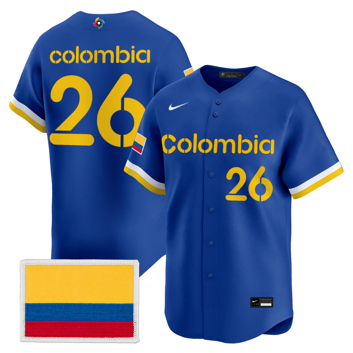 Men's Team Colombia 2026 World Baseball Classic Vapor Premier Jersey - All Stitched