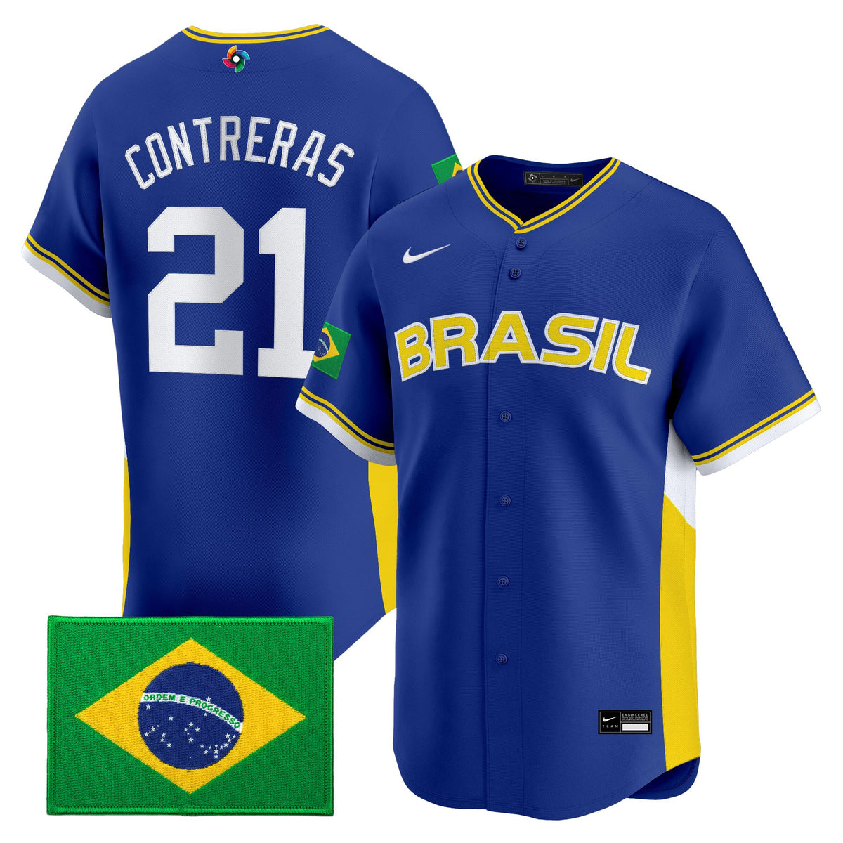 Men's Team Brazil 2026 World Baseball Classic Vapor Premier Jersey - All Stitched