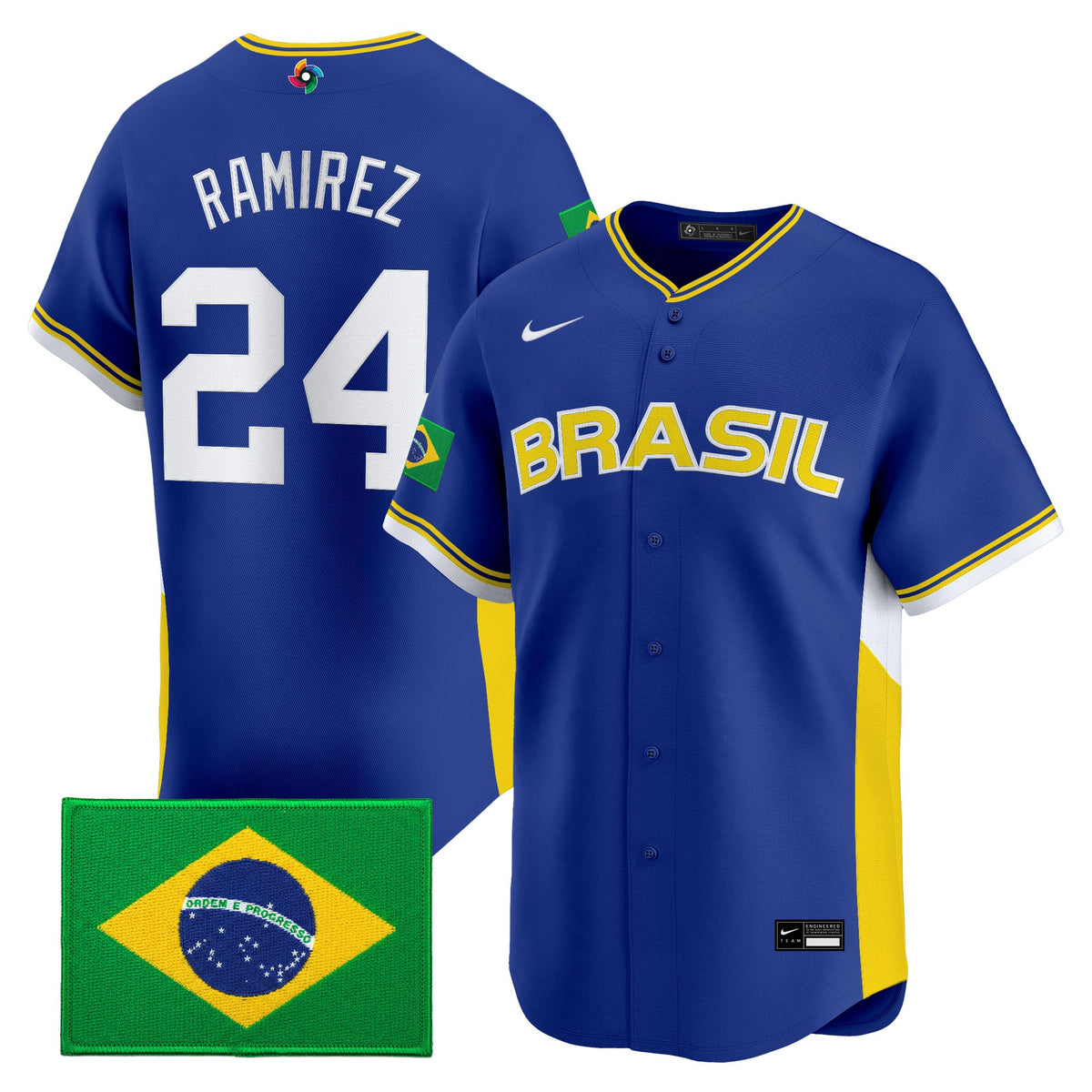 Men's Team Brazil 2026 World Baseball Classic Vapor Premier Jersey - All Stitched