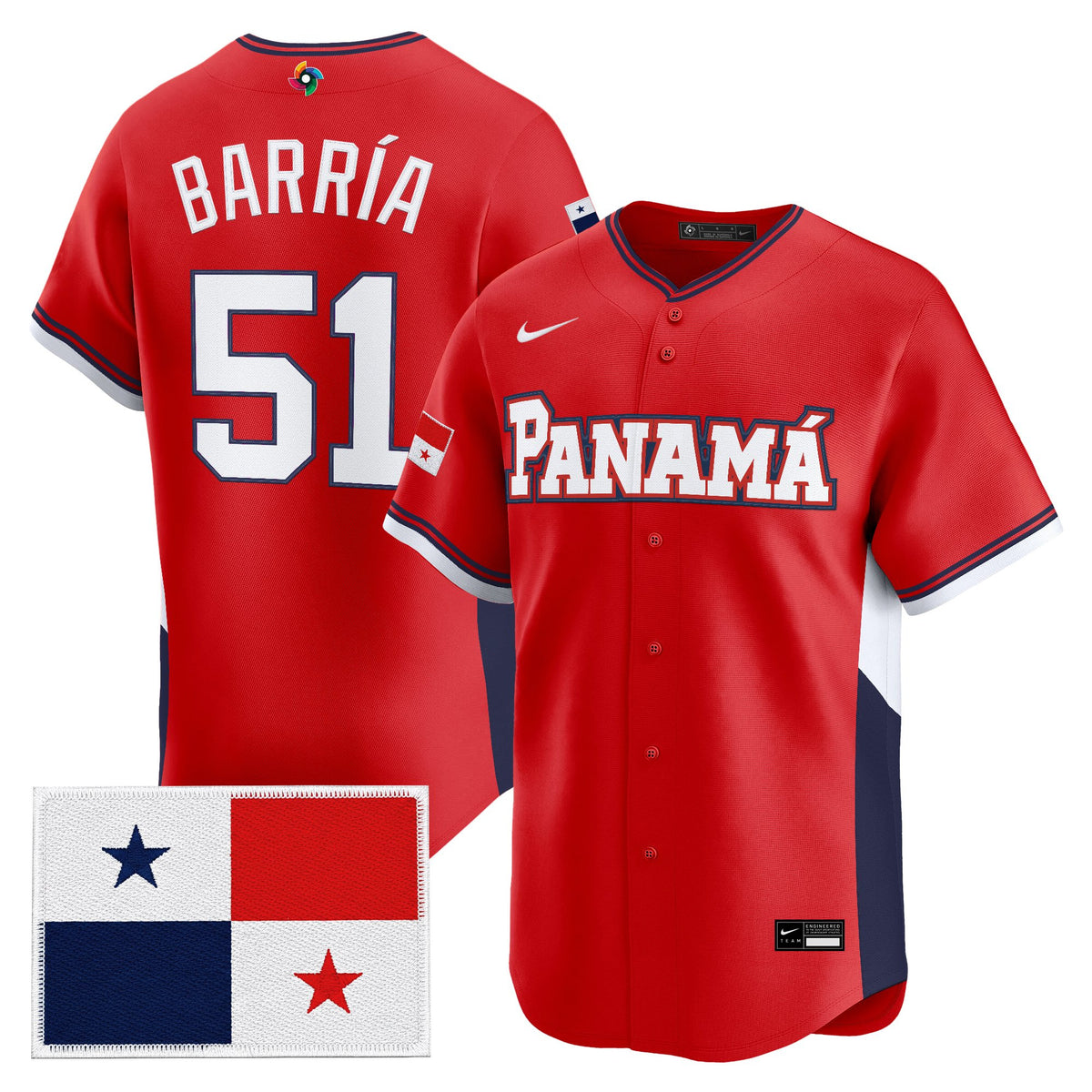 Men's Team Panama 2026 World Baseball Classic Vapor Premier Jersey - All Stitched