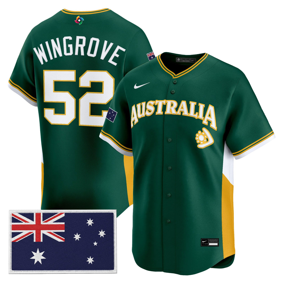 Men's Team Australia 2026 World Baseball Classic Vapor Premier Jersey - All Stitched