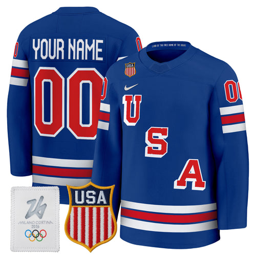 2026 USA Olympic Premium Custom Hockey Jersey - All Stitched