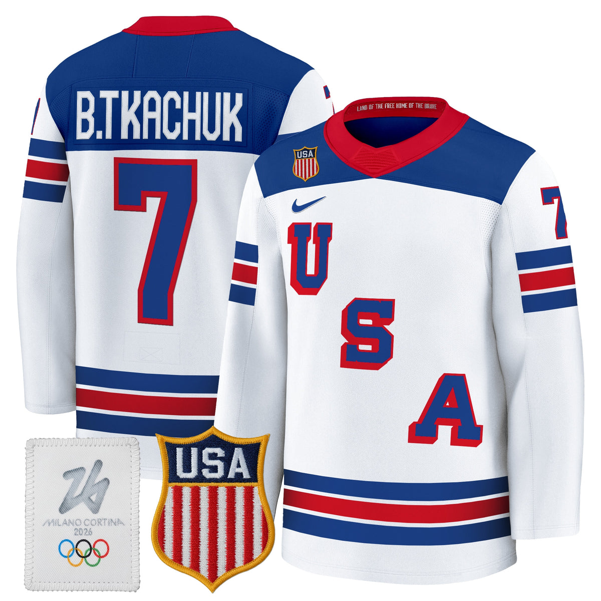 Men's 2026 USA Olympic Premium Hockey Jersey - All Stitched