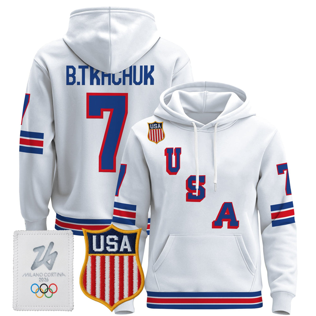 Men's 2026 USA Olympic Premium Hockey Hoodie - All Stitched