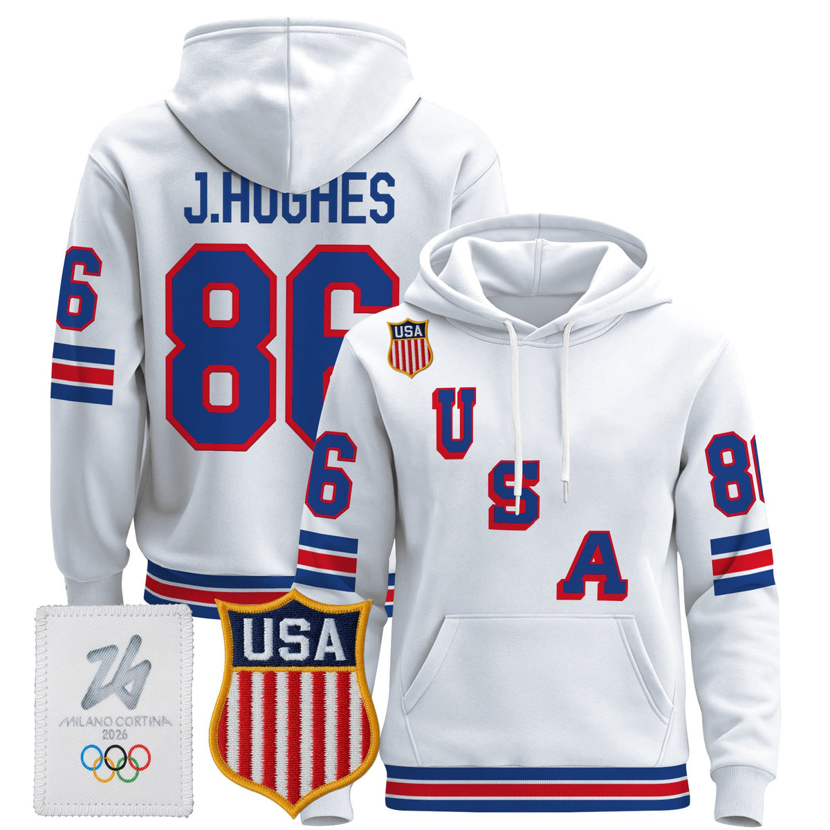 Men's 2026 USA Olympic Premium Hockey Hoodie - All Stitched