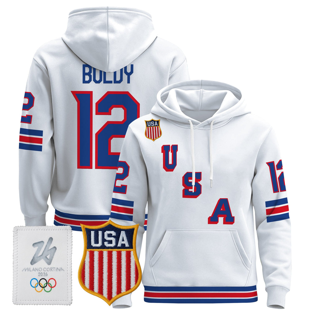 Men's 2026 USA Olympic Premium Hockey Hoodie - All Stitched