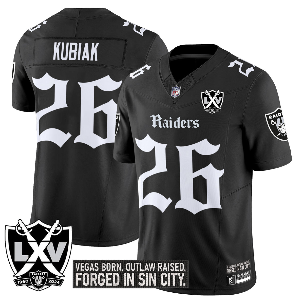 Men's Las Vegas Raiders 'Gothic Sin City Shadows Edition' Vapor Limited Jersey - All Stitched