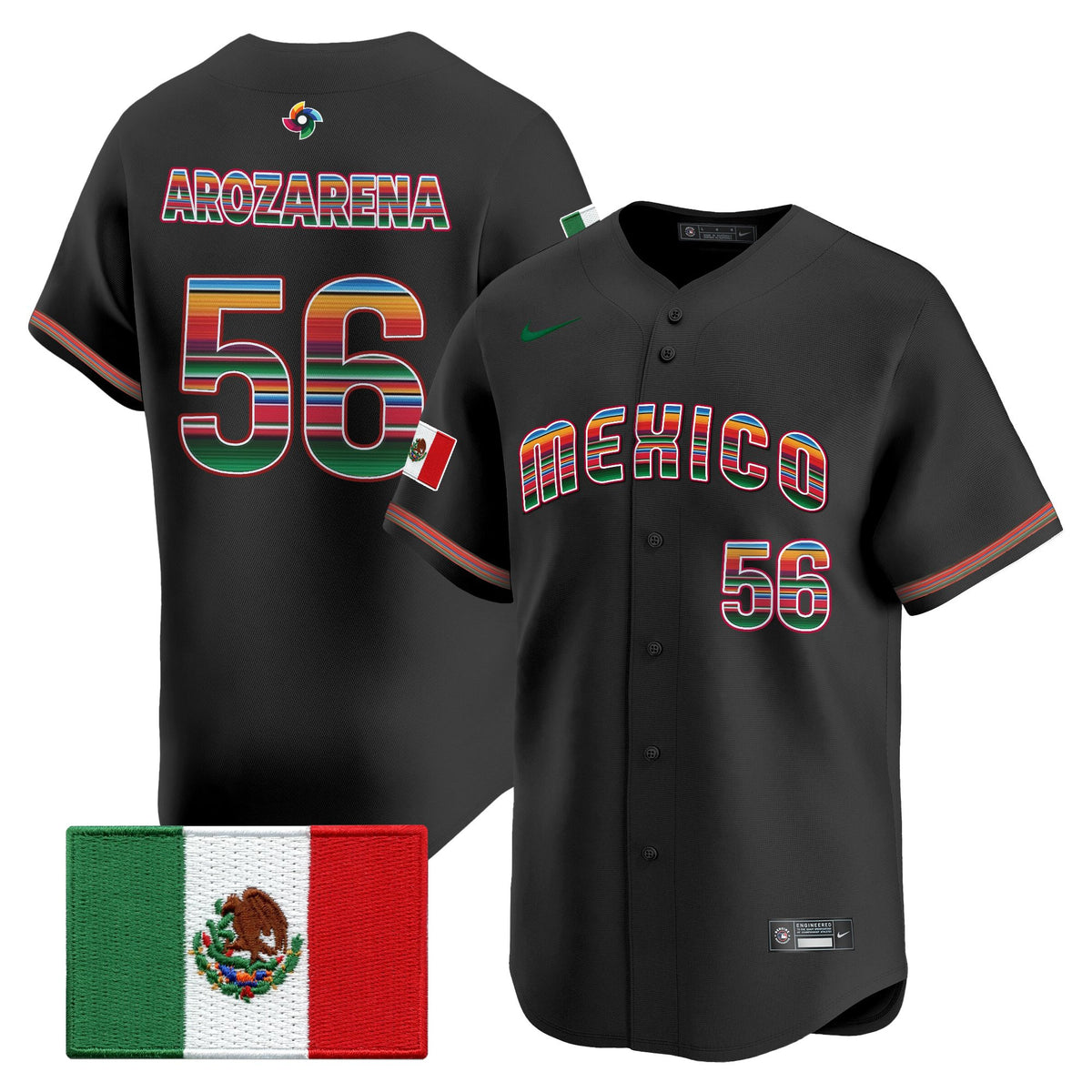 Men's Team Mexico World Baseball Classic "Serape Edition" Vapor Premier Jersey - 2026 Roster - All Stitched