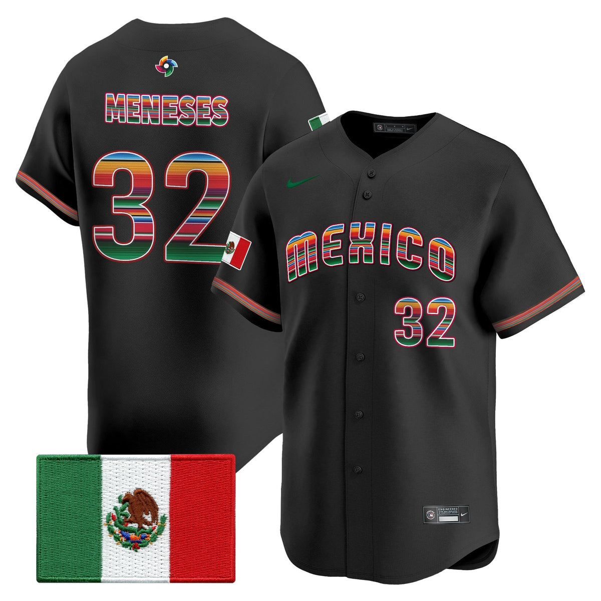 Men's Team Mexico World Baseball Classic "Serape Edition" Vapor Premier Jersey - 2026 Roster - All Stitched