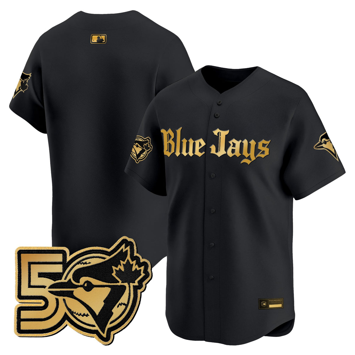 Men's Toronto Blue Jays 50 Seasons Patch Vapor Premier Limited Jersey - Gothic North Edition - All Stitched