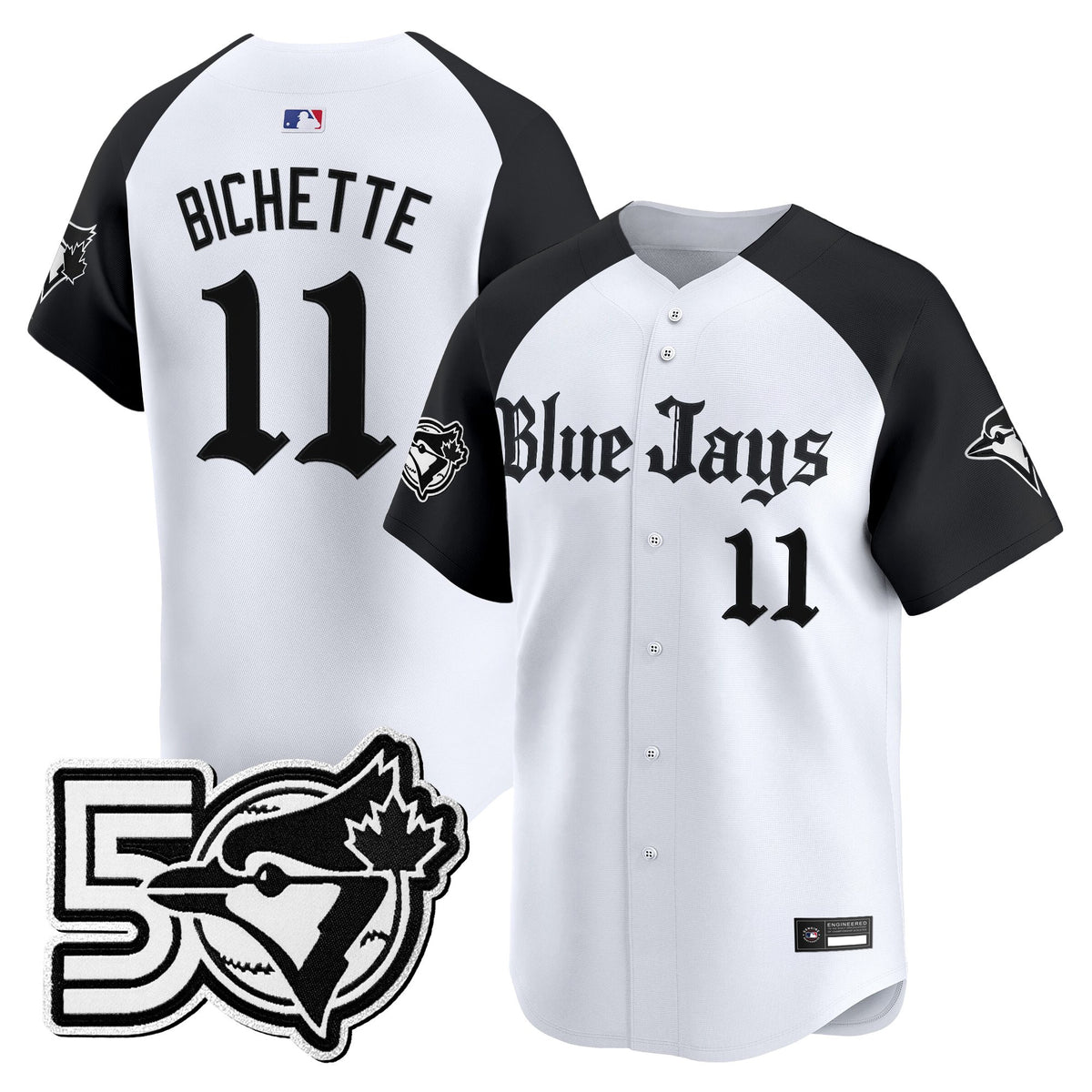Men's Toronto Blue Jays 50 Seasons Patch Vapor Premier Limited Jersey - Gothic North Edition - All Stitched