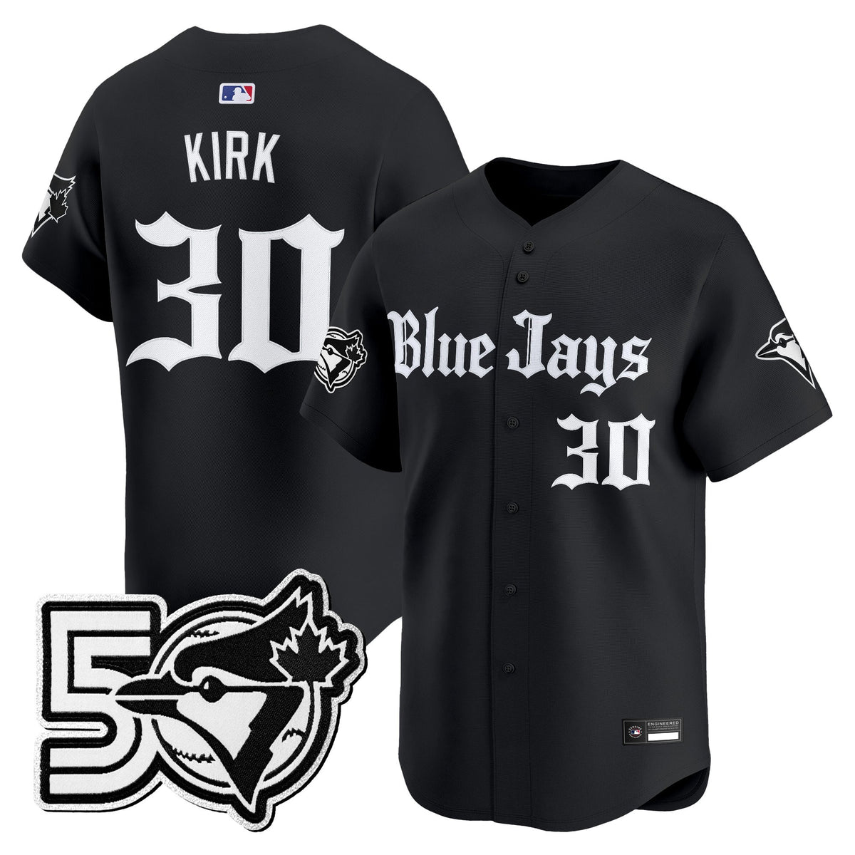 Men's Toronto Blue Jays 50 Seasons Patch Vapor Premier Limited Jersey - Gothic North Edition - All Stitched