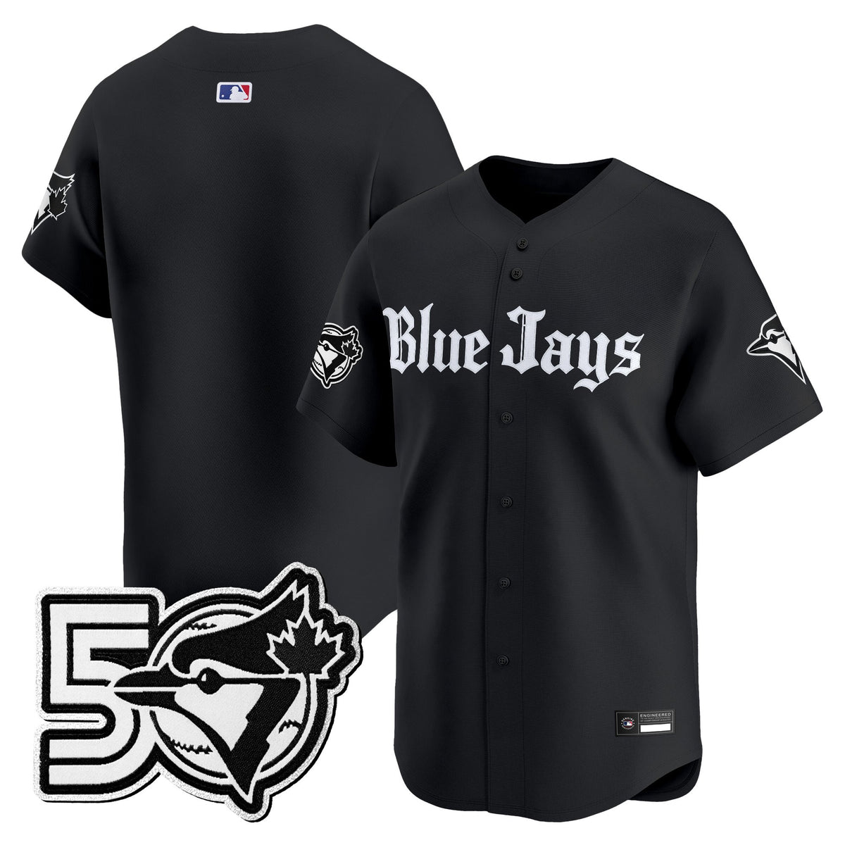 Men's Toronto Blue Jays 50 Seasons Patch Vapor Premier Limited Jersey - Gothic North Edition - All Stitched