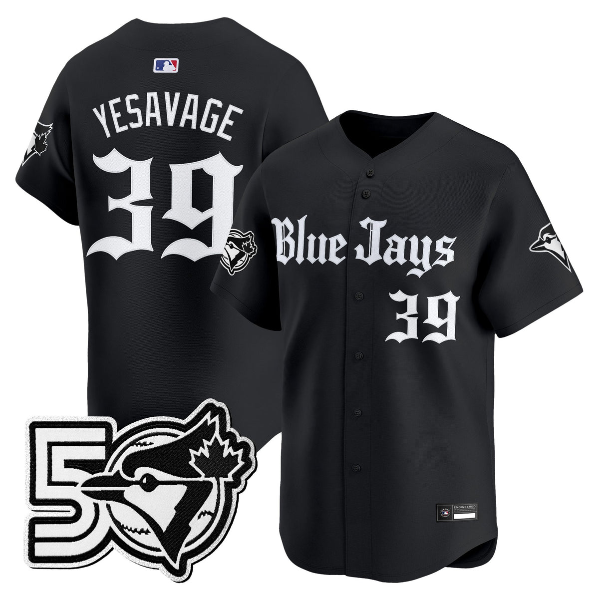 Men's Toronto Blue Jays 50 Seasons Patch Vapor Premier Limited Jersey - Gothic North Edition - All Stitched