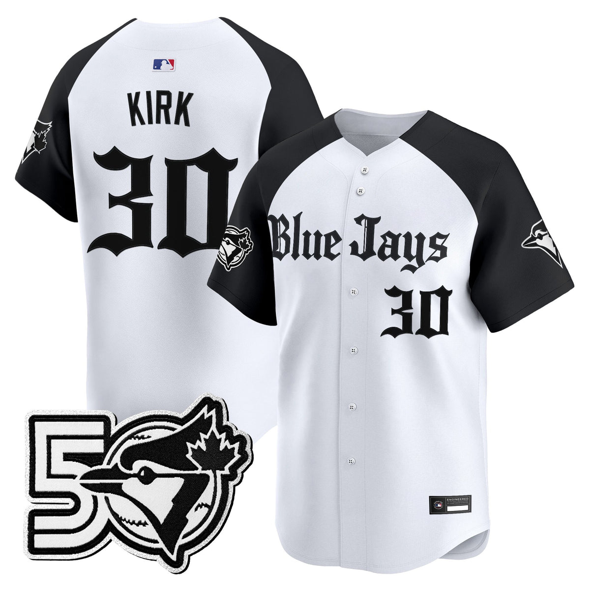 Men's Toronto Blue Jays 50 Seasons Patch Vapor Premier Limited Jersey - Gothic North Edition - All Stitched