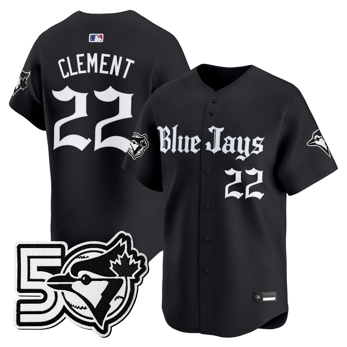 Men's Toronto Blue Jays 50 Seasons Patch Vapor Premier Limited Jersey - Gothic North Edition - All Stitched