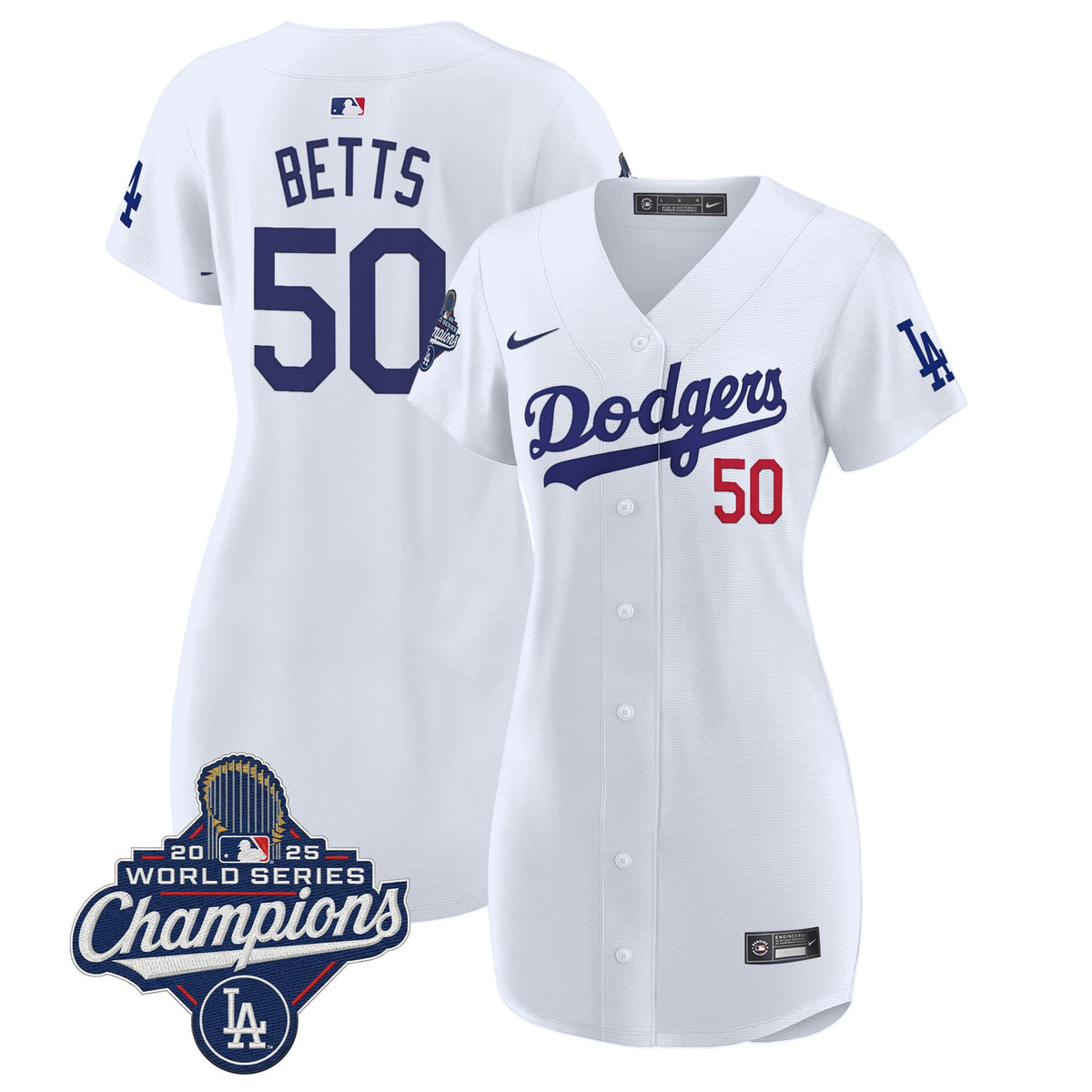 Women's Dodgers 2025 World Series Champions Patch Baseball Dress - All Stitched